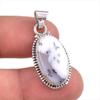 Natural Dendrite Opal Gemstone 925 Solid Sterling Silver Gift Pendant 1.5" o2O07