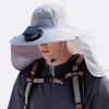 Fan Hat Wide-Brimmed Shawl Fishing Hat with Dual-Power Fan Design 3 Gear Adjustable UV-Protection Outdoor Hat