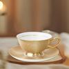 Керамическая кофейная чашка и блюдце, набор для послеобеденного чая, глянцевый красивый глазурованный фарфор