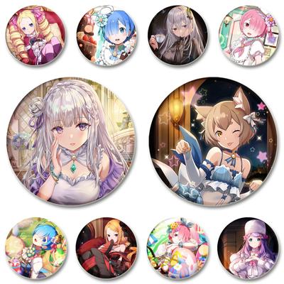 32/44/58 мм Ram Rem Natsuki Subaru Emilia Beatrice Roswaal L Mathers Otto Suwen милый значок для косплея, брошь, булавки для рюкзака, шляпы, ювелирные изделия