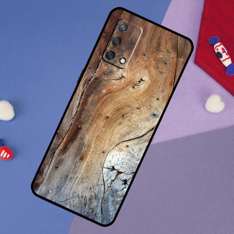 Чехол с текстурой дуба для Oppo A17 A60 A40 A80 A16 A76 A96 A98 A58 A78 A18 A38 A57 A74 A54 A94 A15 A5 A6 Pro