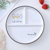 Ceramic 8 Inch One-person Food Household Breakfast Tableware Children Weight Loss Quantitative Three-divided Dinner Plate