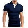 New Trendy Men'S Summer Collar Paul T-Shirt Men'S Heavy Oversize Solid Color Casual Short Sleeve
