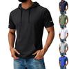 Men's Hooded Pocket Top  Men's Casual Sports Quick Drying Short Sleeved Top