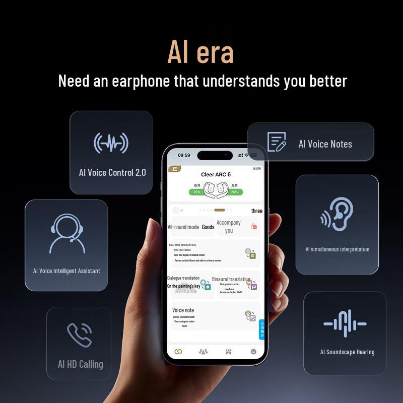 Cleer ARC6 Открытые спортивные Bluetooth-наушники с ИИ