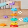 Монтессори Игрушка Вращающийся Винт Болт Игрушки Радужная Башня Складывание Радужная Башня Младенец