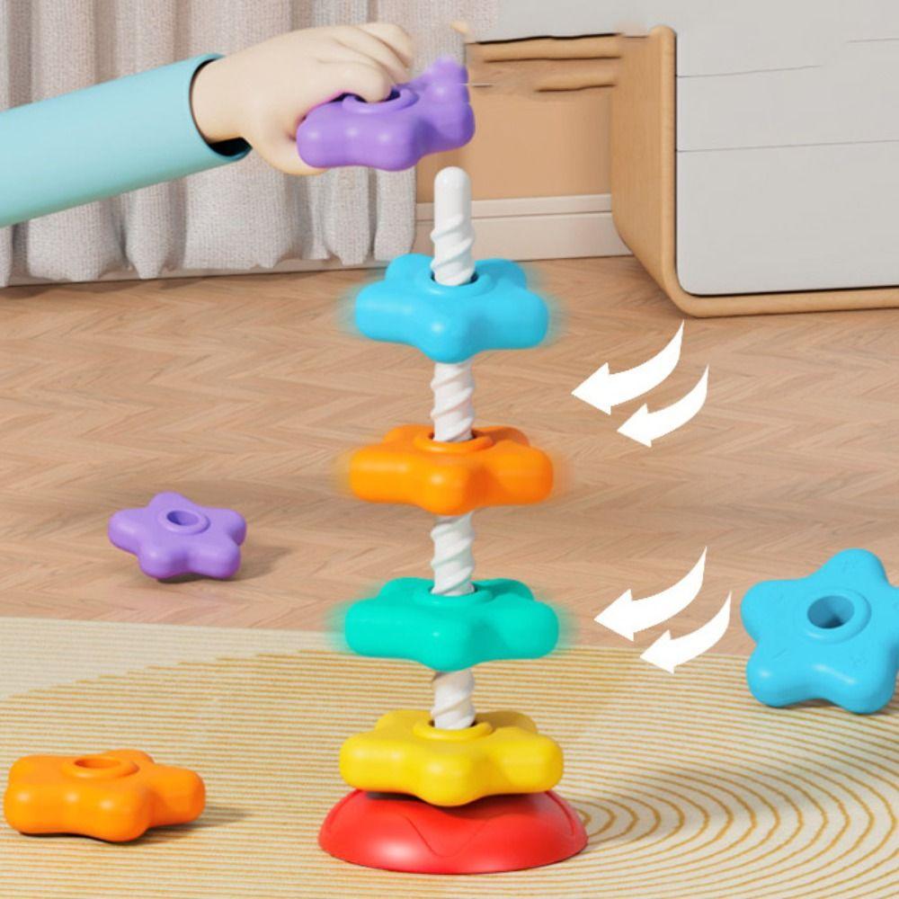 Радужная башня Вращающаяся радужная башня Игрушка Монтессори Составление радужной башни Дети