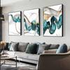 3PCS Frameless Abstract Blue Green Ribbon Canvas Painting Fashion Luxury Wall Art Poster Print Picture Home Living Room Decor
