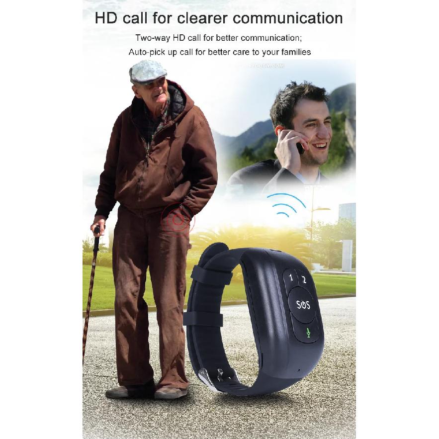 RF-V48 Waterproof 4G LTE GSM Elderly Child SOS Button Wristband Emergency Alarm GPS Tracking Heart Rate Blood Pressure Monitor
