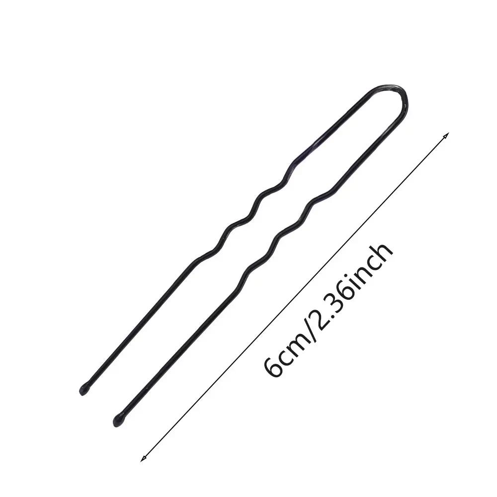 Women Invisible U-Shaped Hairpin Black Barrettes Wavy HairClip Girls Simply Hair Pins Metal Hair Grips Fashion Hair Accessories