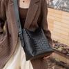 Bag Summer Women's Versatile New Woven Bag Large Capacity Bucket Bag Premium Women's Leather Shoulder Bag