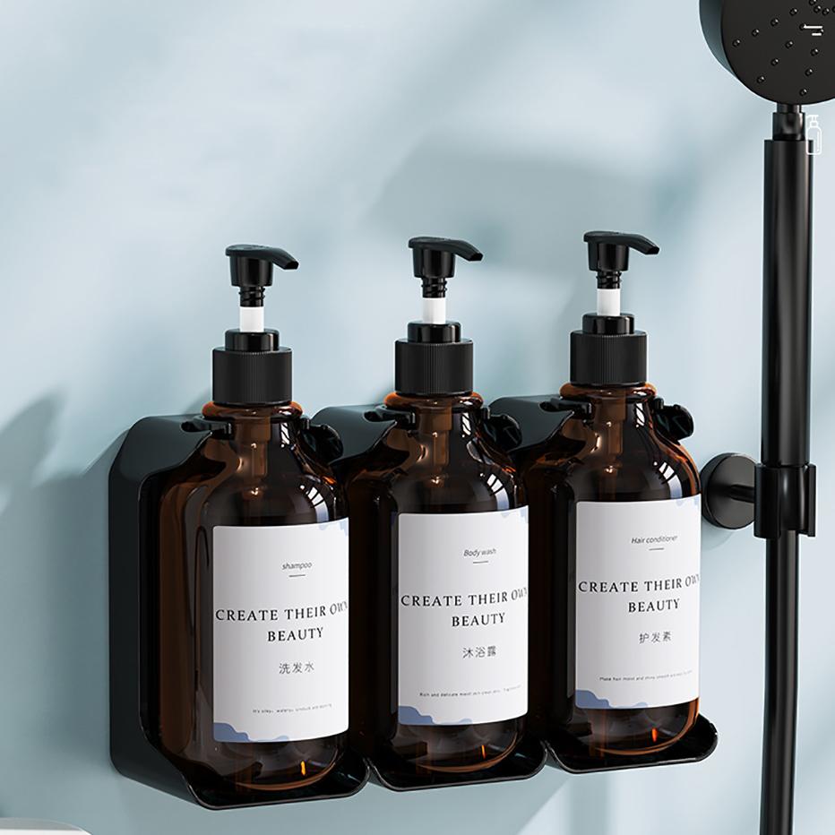 Настенный дозатор мыла, многоразовый держатель для шампуня, кондиционера, геля для душа, настенный держатель для душа