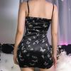 Sexy Butterfly Print Lace Up Strap Dress Women Sleeveless Mini Dress Fashion Party Streetwear