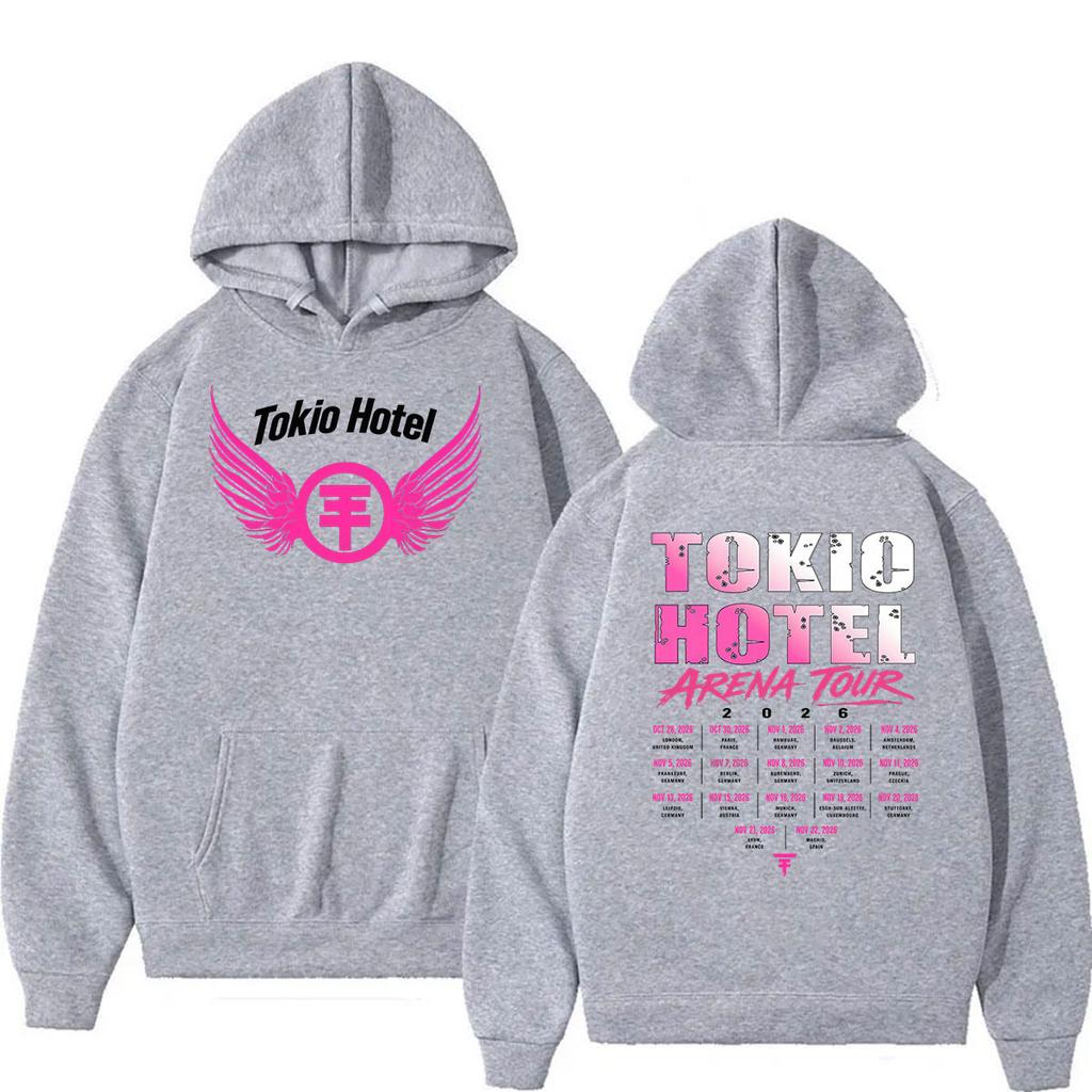 Толстовка Rock Band Tokio Hotel Arena Tour Мужская Женская Винтажная Модная Свитшот с Длинным Рукавом Хип-Хоп Пуловер Одежда с Капюшоном