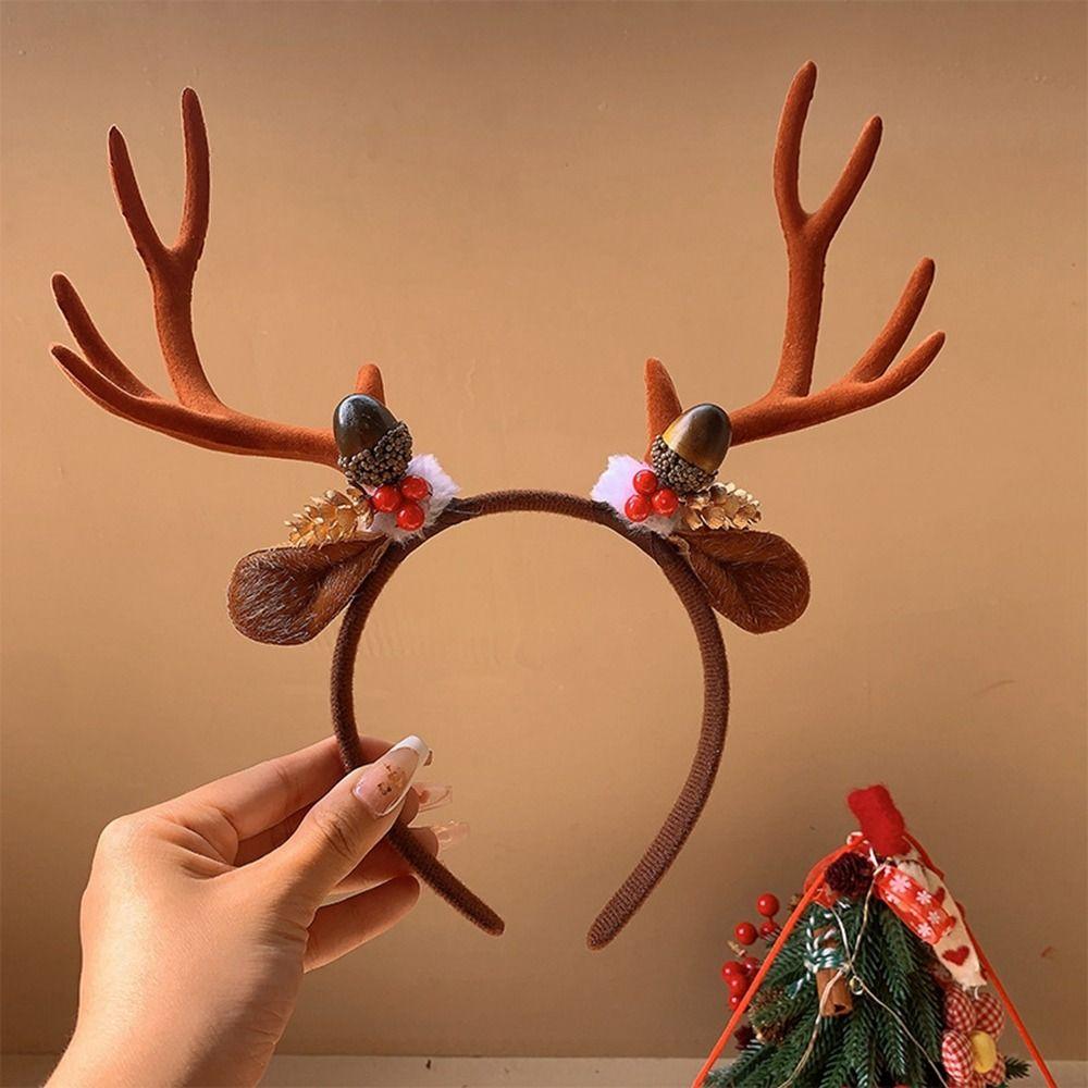 Рождественские украшения Рога обруч для волос обруч для волос из оленьих рогов рождественская повязка на голову для мужчин
