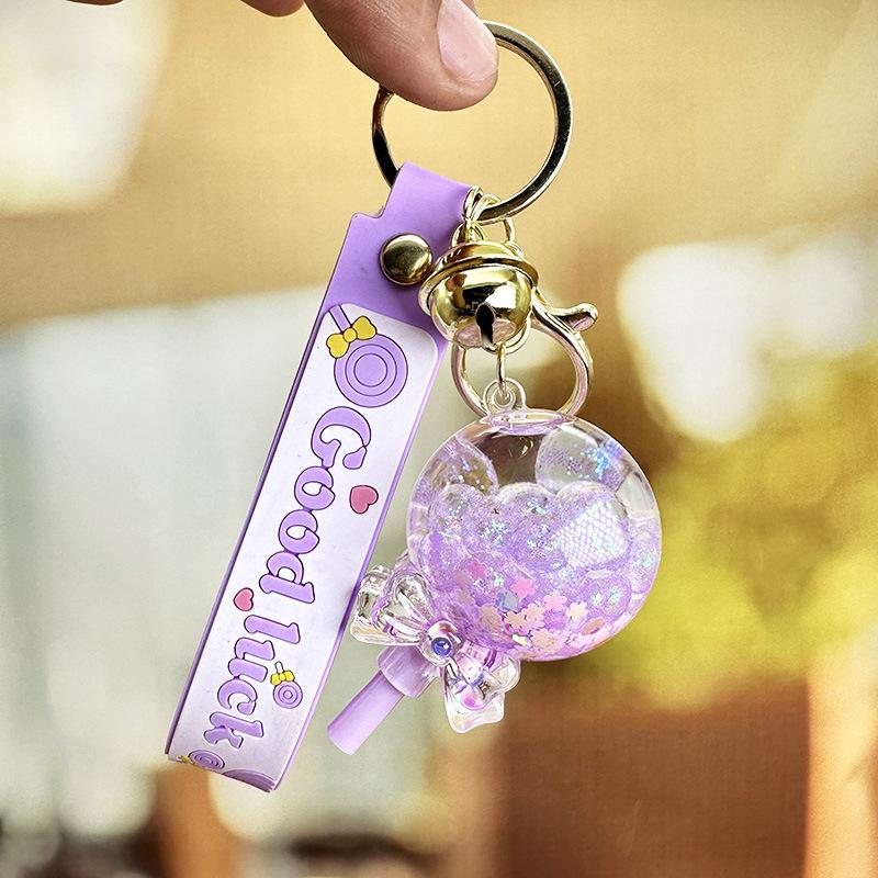 Изысканный брелок-леденец с плавающим песком: Милый брелок для школьных сумок девочек