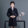 2023 Retro Mid-Length Woolen Coat - Fashionable Autumn/Winter for Middle-Aged & Elderly Women