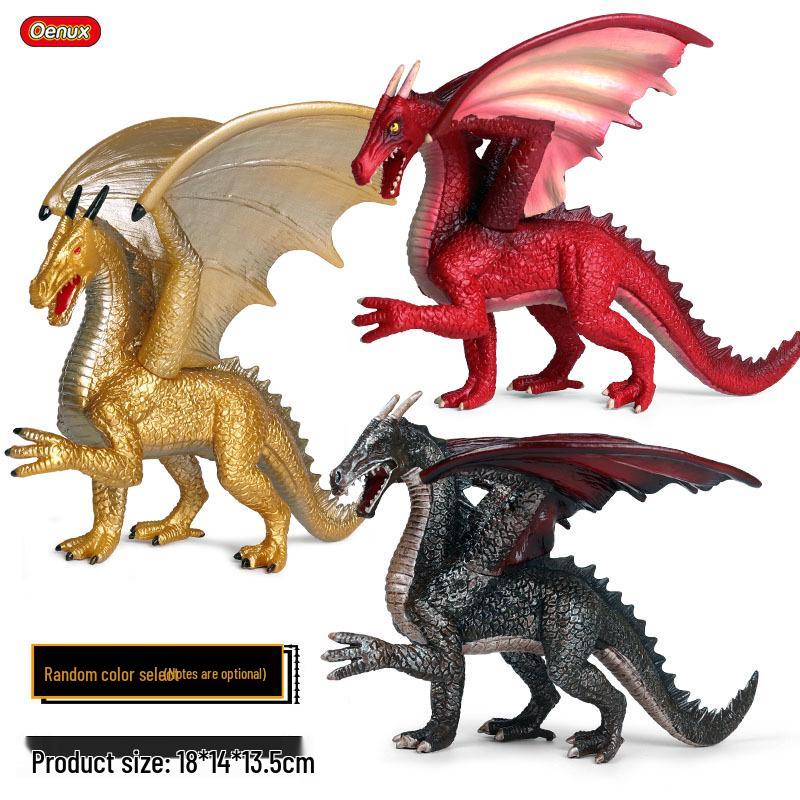 Dinosaur & Dragon Plastic Toy Set: Mythical Animal Figures for Kids