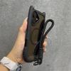 Прозрачный чехол для iPhone 16/16 Pro Max с розовыми кошачьими ушками и магнитным кошачьим хвостом