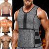 Men's Sweat Sauna Vest Waist Trainer Body Shaper Tank Top Compression Shirt,Compression Workout Fitness,Back Support Gym Suit