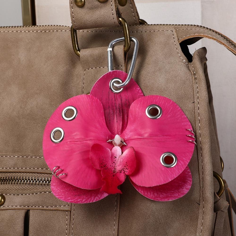 Backpack Decoration Orchid Lily Keychain Colorful Backpack Hangings Decor Flower Bag Pendant