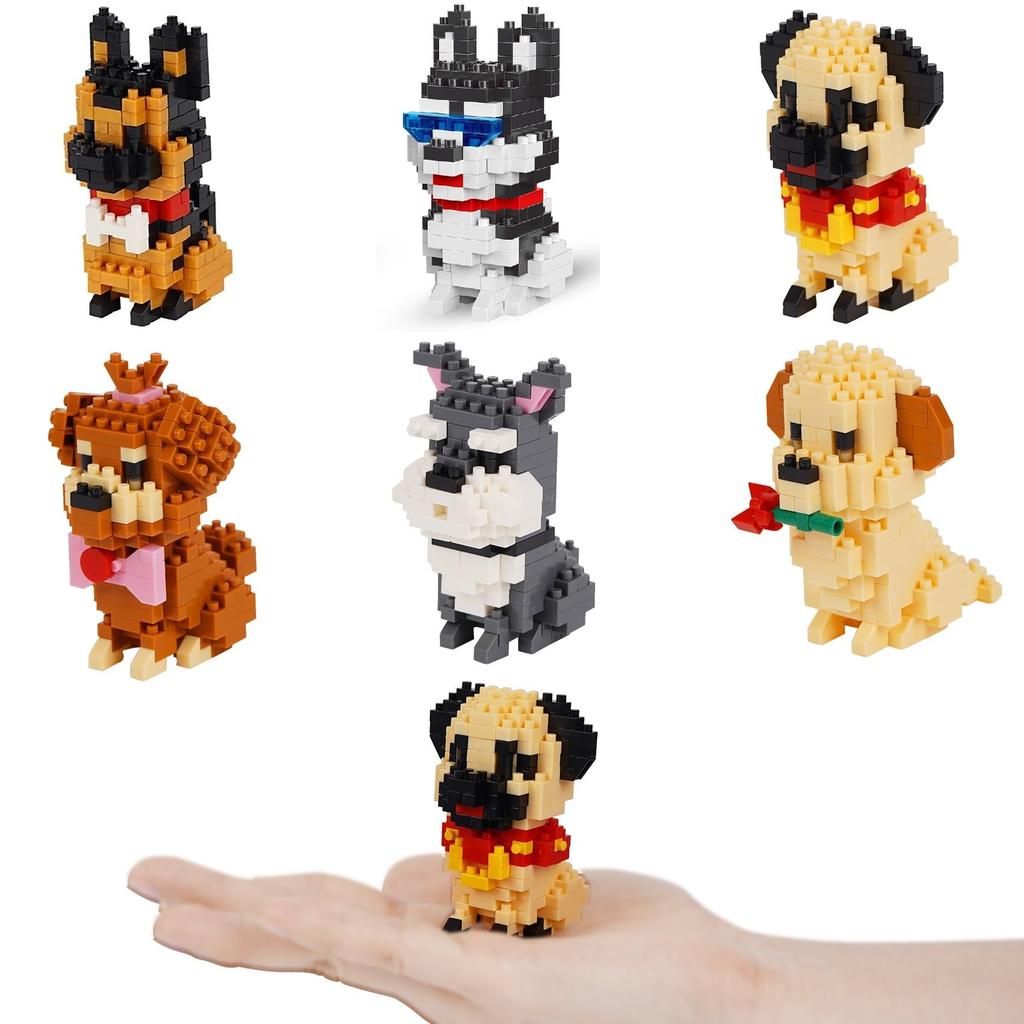 LULUFUN LULUFUN Dog Micro Animal Dog Set Mini Pet Puppy Kit DIY Model Men Women Building Block Set