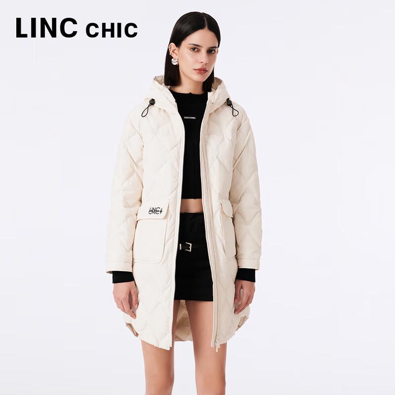 JINYUJIE Женская пуховая куртка средней длины с капюшоном, легкая