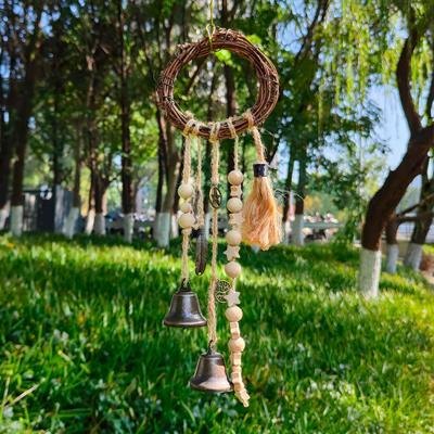 Колокольчик из ротанга, подвесной колокольчик, 32 см, плетеный вручную, ведьмин колокольчик для домашнего декора, позитивная энергия, подвесной рождественский колокольчик, эстетический декор для сада