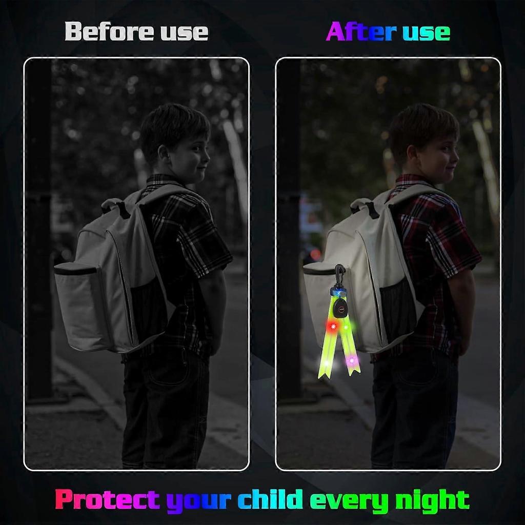 Pack LED Reflector for Kids - USB Rechargeable - for Backpack, Cycling, Running, Jogging