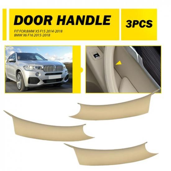 3PCS Pull Door Ide Handle Covers For Beige/Black BMW F15 X5 X6 F16 2014-2018