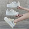 Mesh Little White Shoes Women's New Summer Sports Versatile Leather Lace Mesh Shoes Muffin Thick Baseplate Shoes