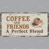 Metal Tin Signs Coffee License Plate Vintage Metal Plaques Retro Tin Plate for Cafe Kitchen Home Living Room Door Wall Art Decor