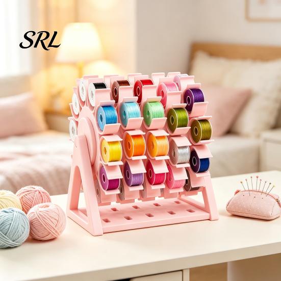 Spool Storage Rack Rotating Sewing Thread Organizer, 60 Spools Capacity 360 Degree Swivel Craft Room Organization Rack, Embroidery Holder for