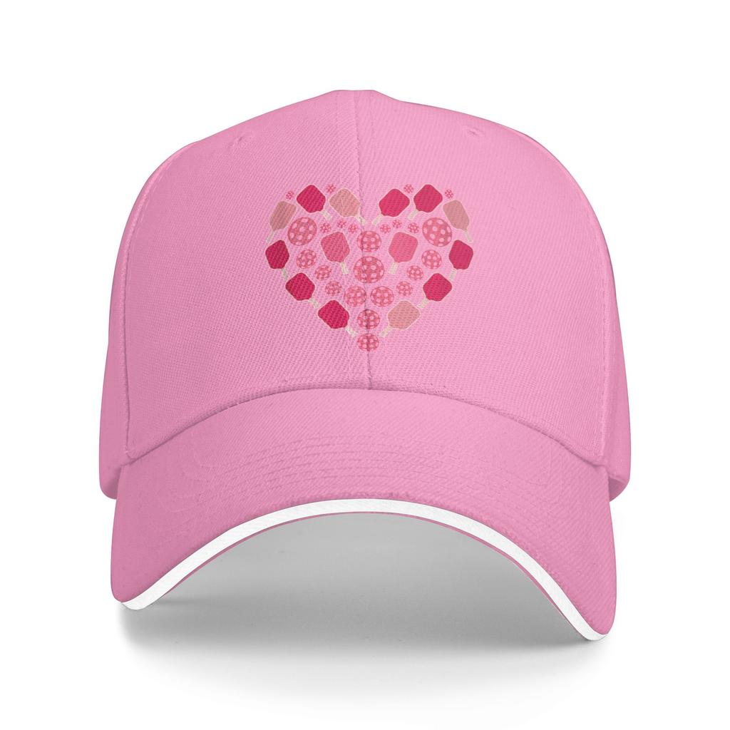 Pickleball Heart Valentines Day Pickleball Lover Baseball Cap Stylish Men Adult Trucker Hat Sun Kpop Rock Baseball Caps Gift