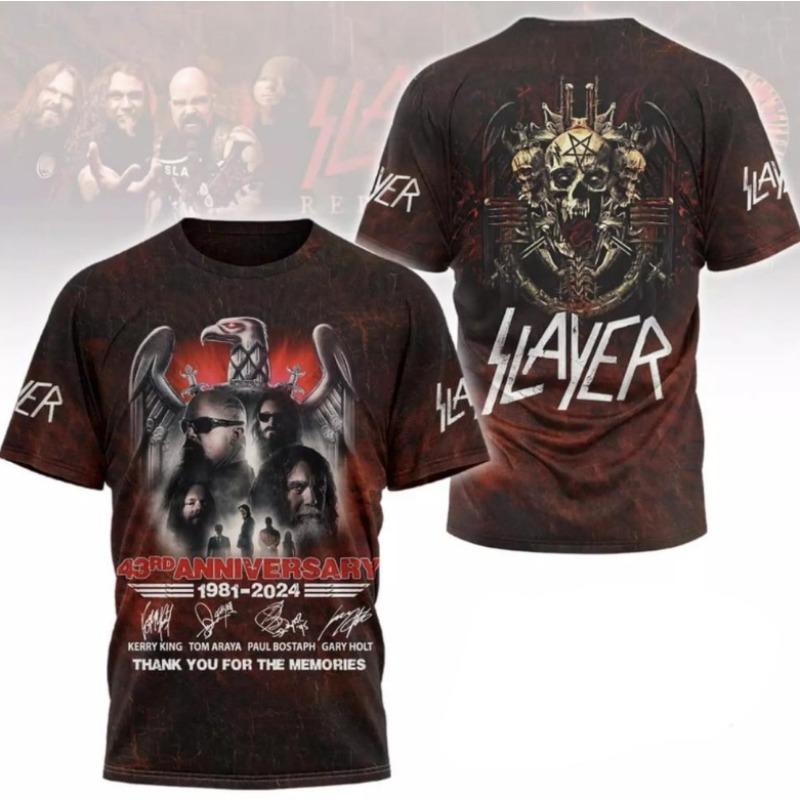 Футболка с 3D-печатью от метал-рок-группы Slayer, Мужская футболка, Хип-хоп уличная футболка, Модный топ с коротким рукавом
