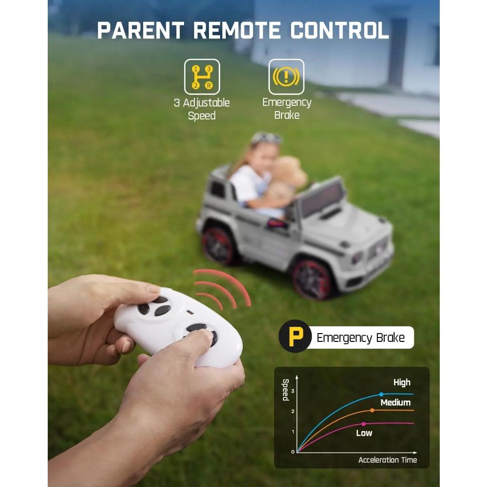FanttikRide 12 В 7 Ач лицензированный Mercedes-Benz G63 для детей от 3 до 6 лет, электромобиль с игрушками-каталками с родительским пультом дистанционного управления, беспроводные