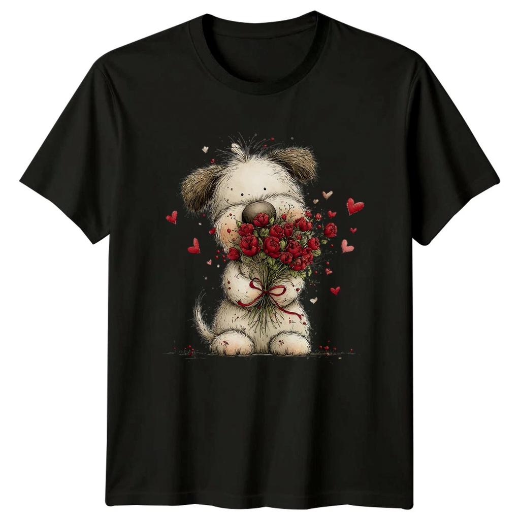 Puppy Hearts Dog Lover Men?s T-Shirt Women?s Tee Graphic Unisex Top