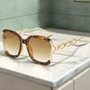 Брендовые Оверсайз Квадратные Солнцезащитные Очки Женские Мужские Стильные Металлические Звенья Цепи Градиентные Линзы Солнцезащитные Очки для Женщин Вождения Тень