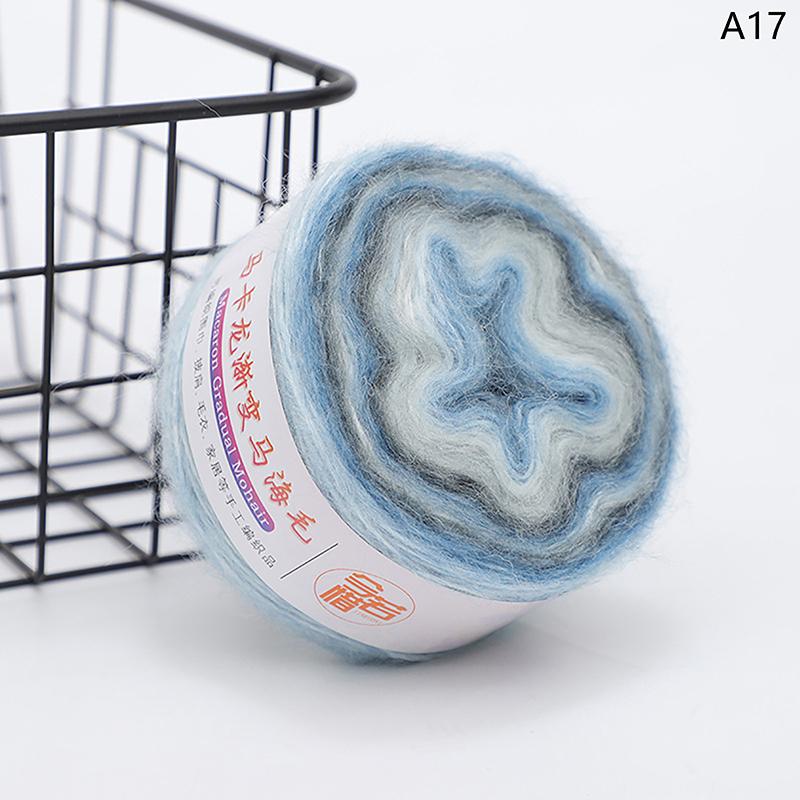 Градиентная разноцветная мохеровая разноцветная радужная пряжа 165 метров, ручная работа, мягкая пряжа для вязания крючком свитера, куртки