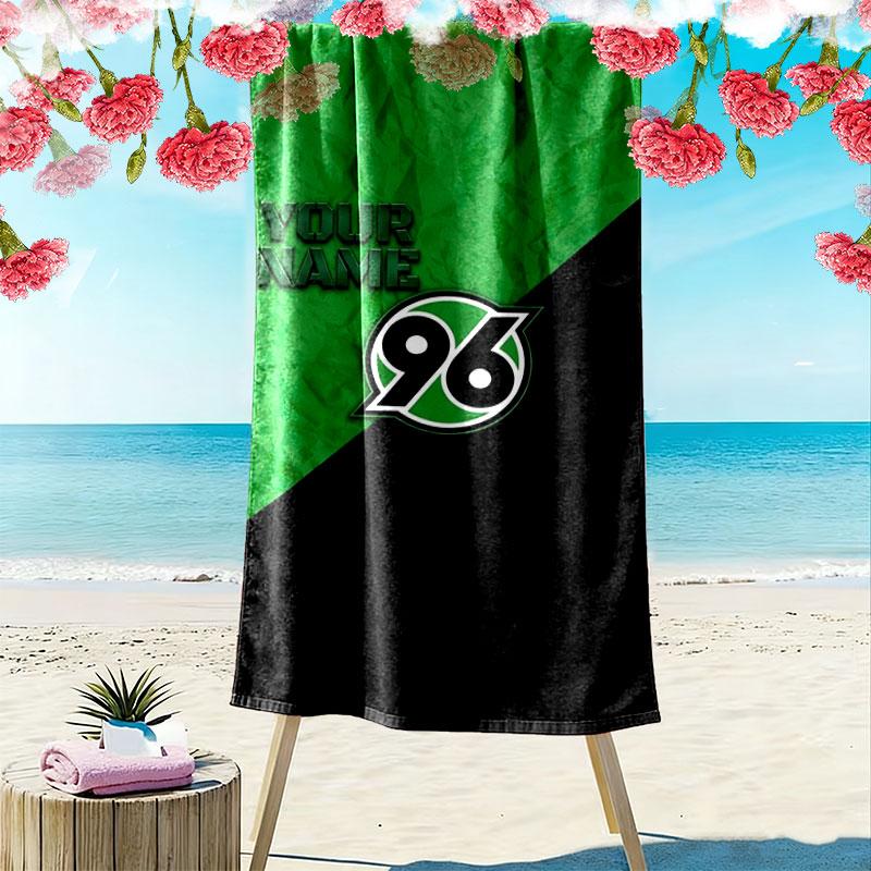Hannover 96 Custom Name Print Beach Towel, Large Soft Quick Dry Towel for Beach Camping Swimming