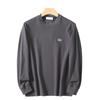Waffle Texture Skin-Friendly Stretchy Export Surplus Autumn Men's Casual Versatile Long-Sleeve T-Shirt Round Neck Base Shirt