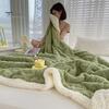 Зимнее утолщенное одеяло, двухсторонний пух, плюш, двухслойное, 3D, жаккардовое, однотонное, для офиса, сна, общежития, дома, кровати, дивана, для путешествий, уютное, теплое одеяло