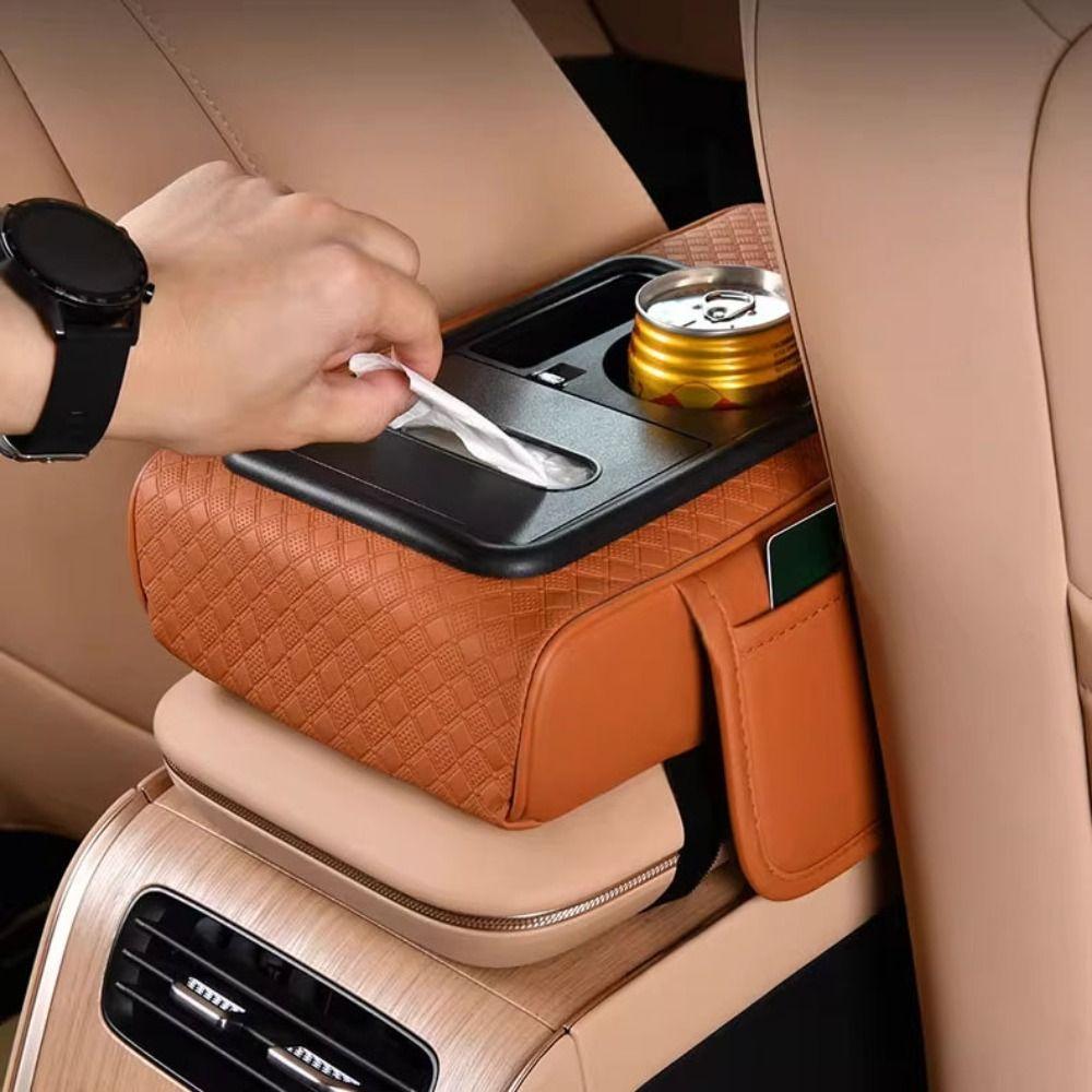 Premium Cushion Car Armrest Storage Box Large-Capacity Organizer Vehicle Organization