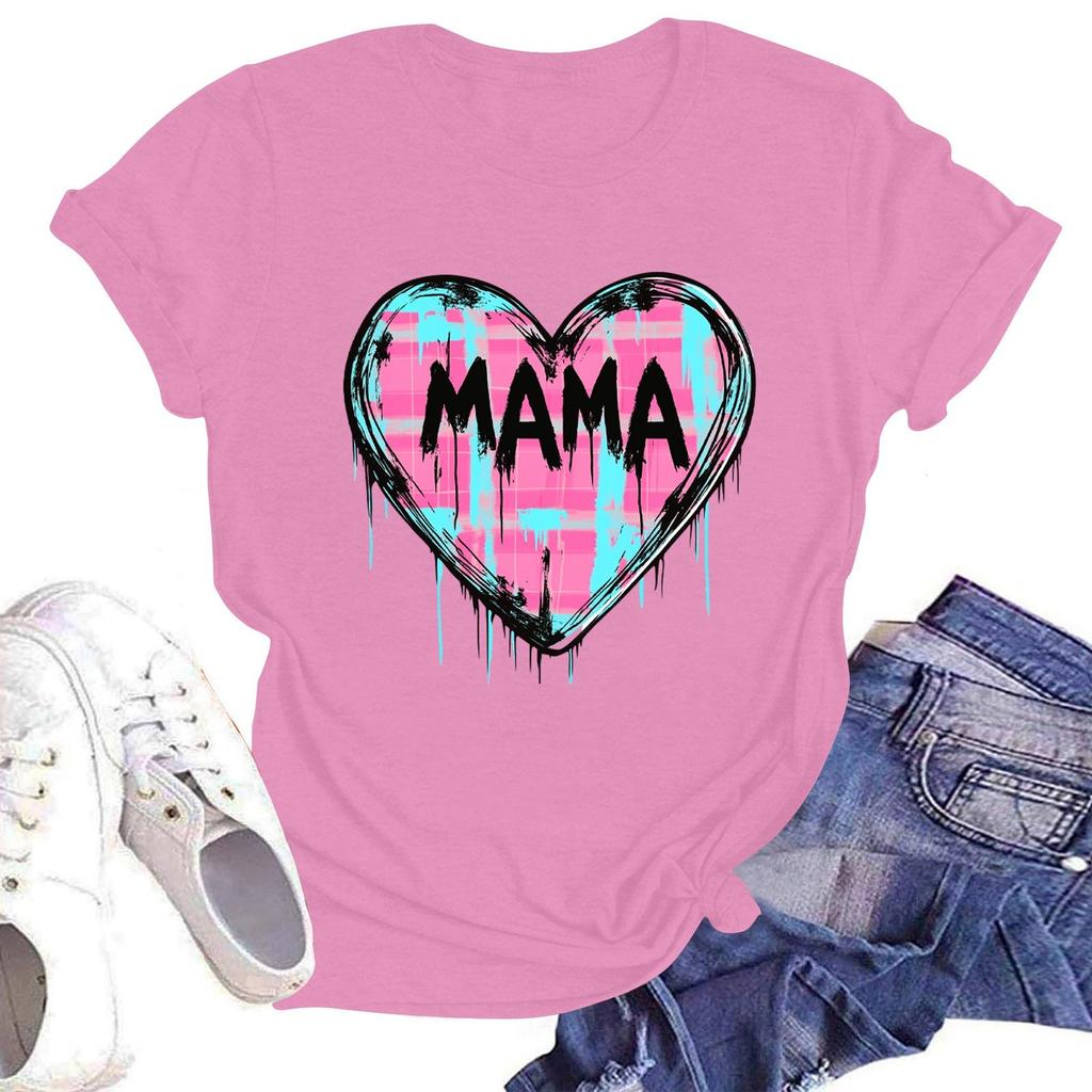 Женская повседневная футболка с круглым вырезом и короткими рукавами с принтом