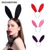 Cross-border Bunny Girl Velvet Cat Rabbit Ears Black Headband for Halloween & Christmas