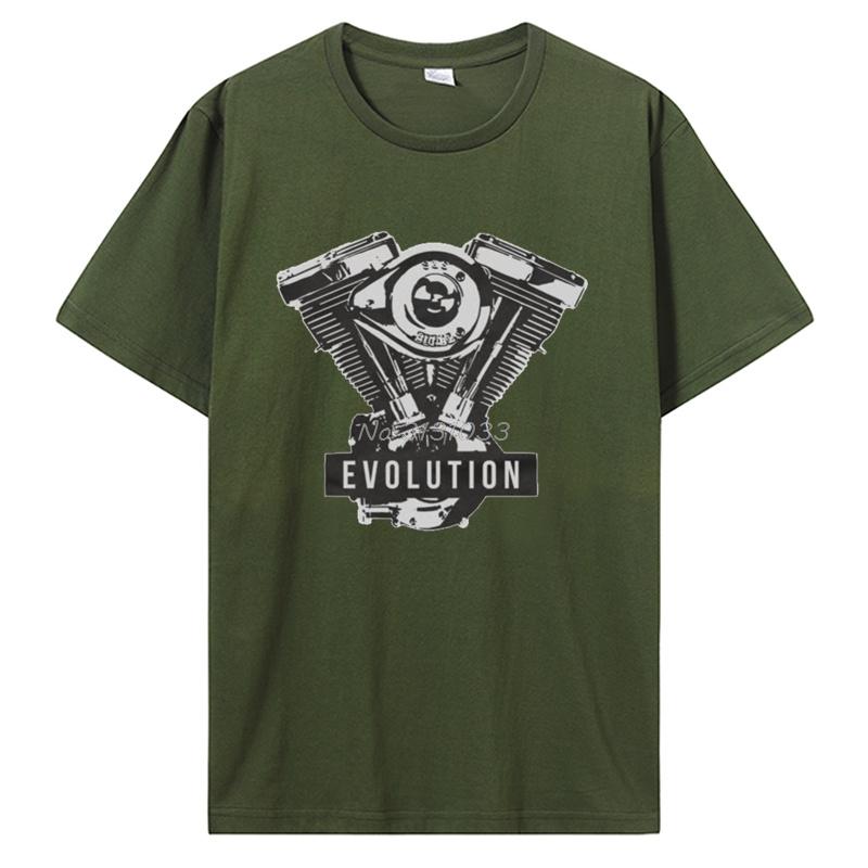 Motorcycle Clothing V Twin Biker Evolution Engine T-shirt Casual T Shirt Cotton Tops Tees Men's Clothing Oversized Unisex Tshirt