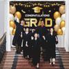 180x115cm Graduates Background Black Gold Happy Graduation Banner  School Party Decor