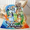 Halloween Soccer Fun Personalized Name Blanket Throw Personalized Blanket Soft Warm Cozy for Seaside Office Bedding Couch Four Seasons Universal