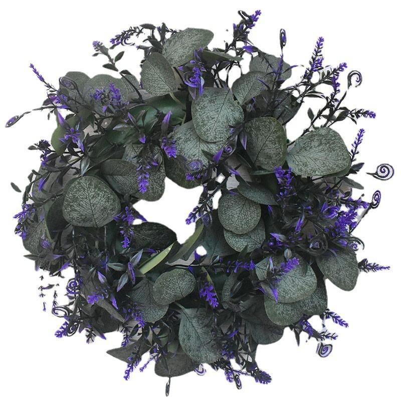 Artificial Eucalyptus Wreath Small Lavender Leaf Door Decor Floral Ring Home Wedding Party