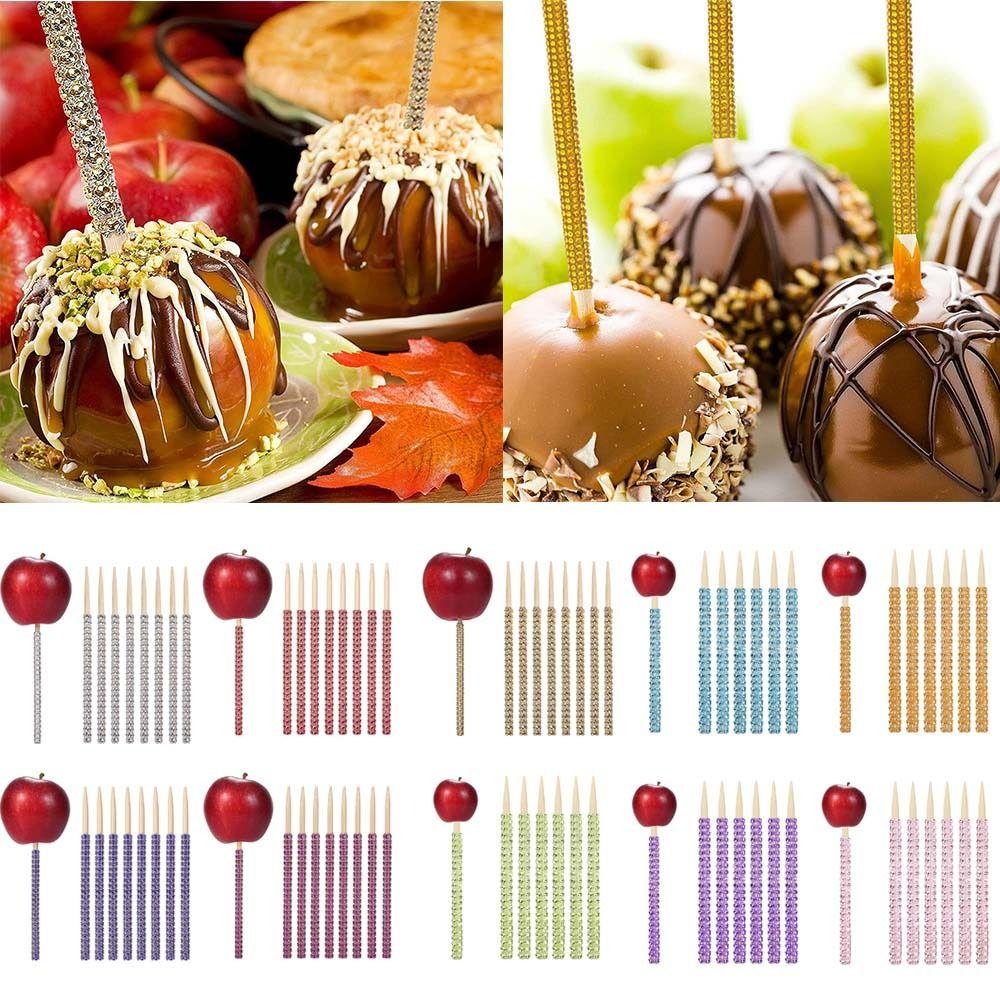 Rhinestone Crystal Fruit Skewer Sticks Bamboo Cake Chocolate Caramel Sticks Apple Sticks Christmas